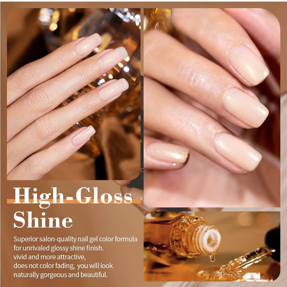 Glitter Pink and Cream Gel Polish Set - Picture 3 of 9